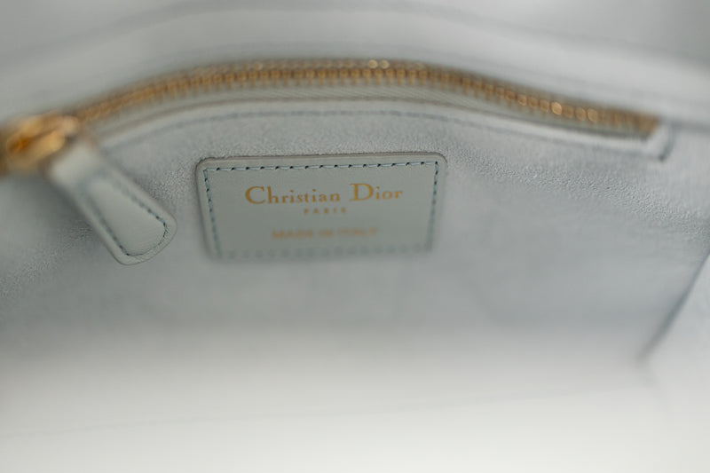 Christian Dior Light Blue Mini Lady Dior with Gold Hardware