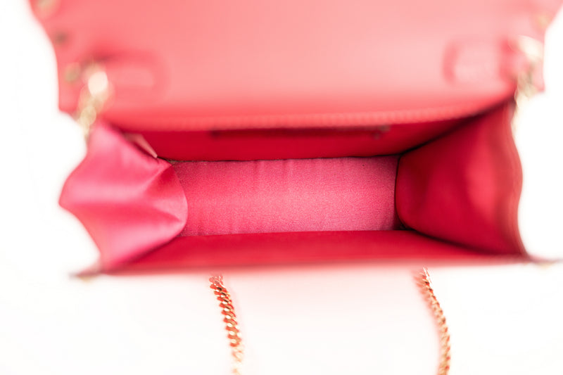 Valentino Pink Rockstud Flap Crossbody with Gold Studs