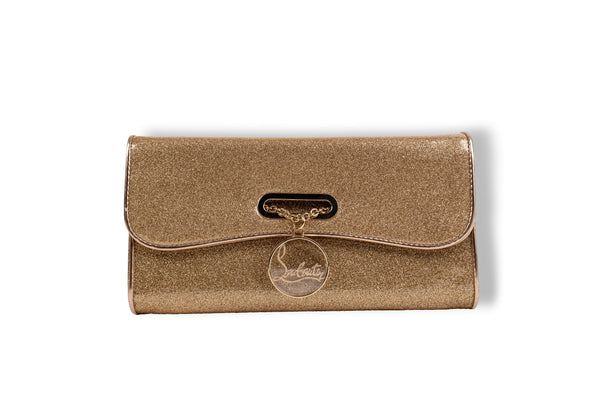 Christian Louboutin Gold Metallic Riviera Clutch