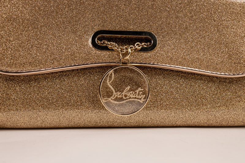 Christian Louboutin Gold Metallic Riviera Clutch