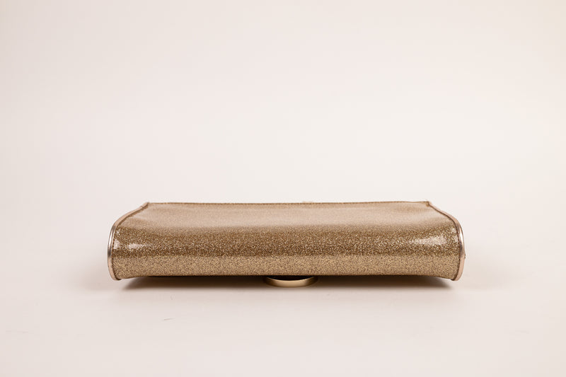 Christian Louboutin Gold Metallic Riviera Clutch