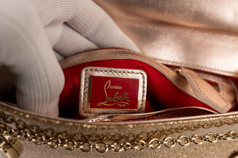 Christian Louboutin Gold Metallic Riviera Clutch