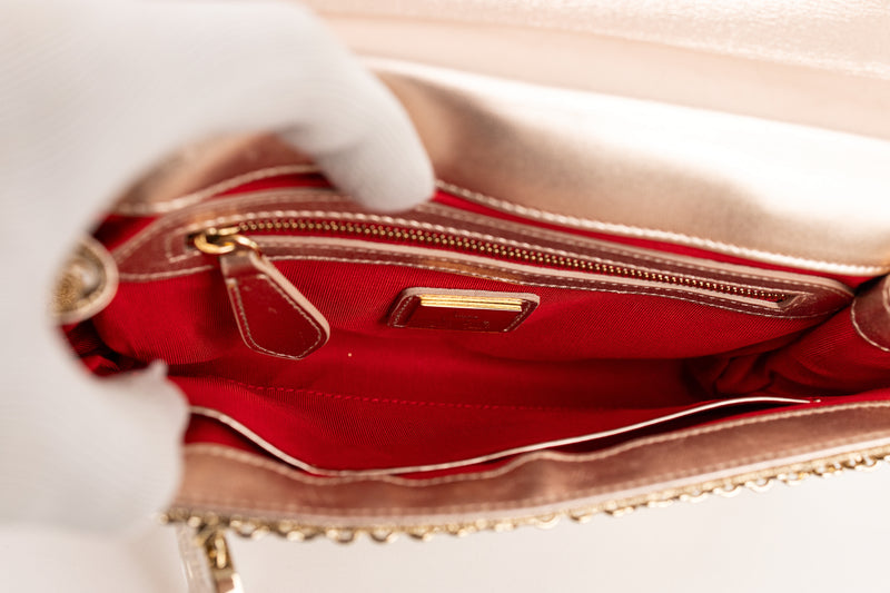 Christian Louboutin Gold Metallic Riviera Clutch