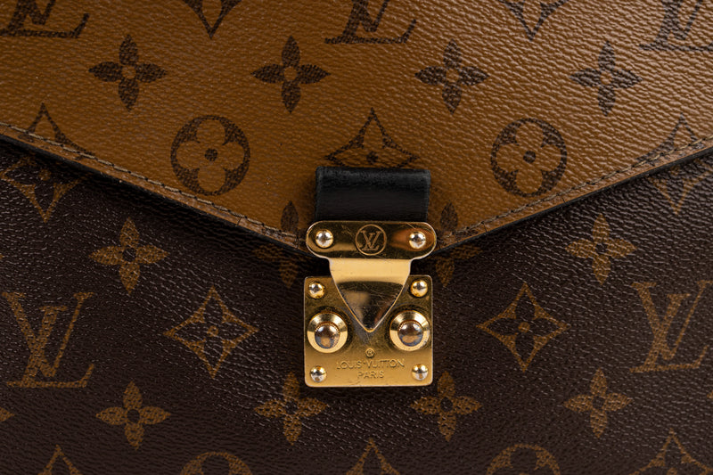 Louis Vuitton Brown Monogram Reverse Pochette Métis with Gold Hardware