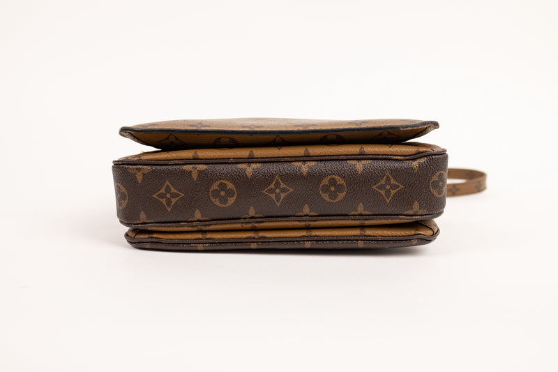 Louis Vuitton Brown Monogram Reverse Pochette Métis with Gold Hardware