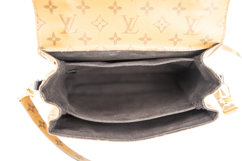 Louis Vuitton Brown Monogram Reverse Pochette Métis with Gold Hardware