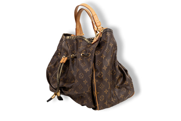 Louis Vuitton Brown Monogram Irene Drawstring Bag with Gold Hardware