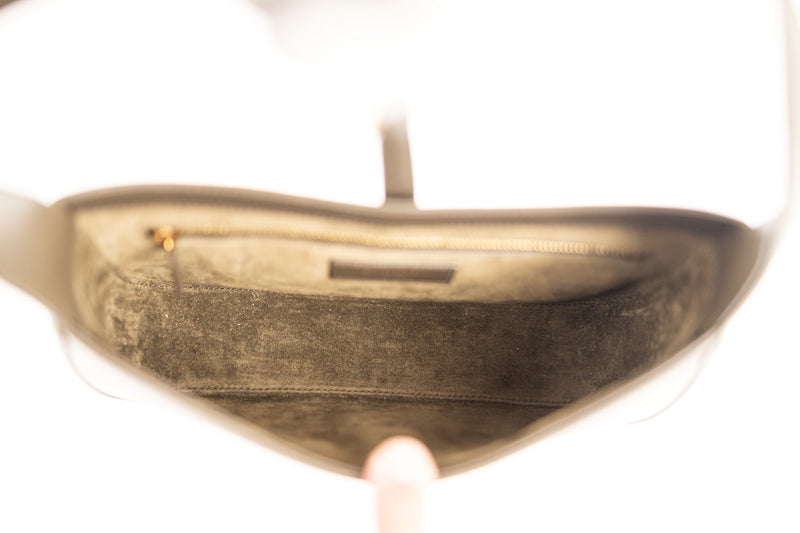 Saint Laurent Olive Green Smooth Leather Le 5 À 7 Hobo Bag with Gold Hardware