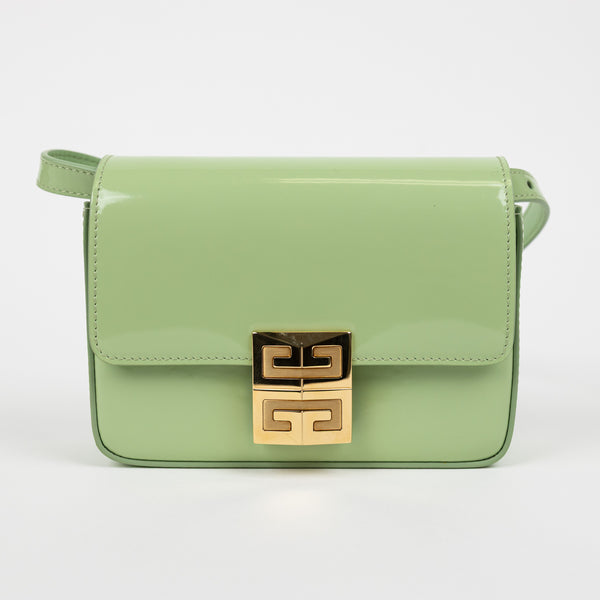 Givenchy Green Patent Solid 4G Crossbody Mini Bag