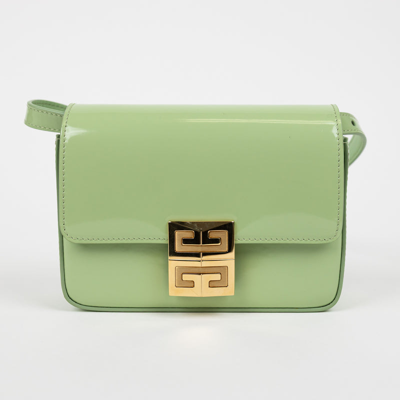 Givenchy Green Patent Solid 4G Crossbody Mini Bag