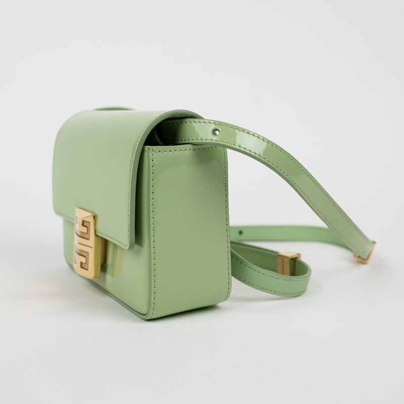 Givenchy Green Patent Solid 4G Crossbody Mini Bag