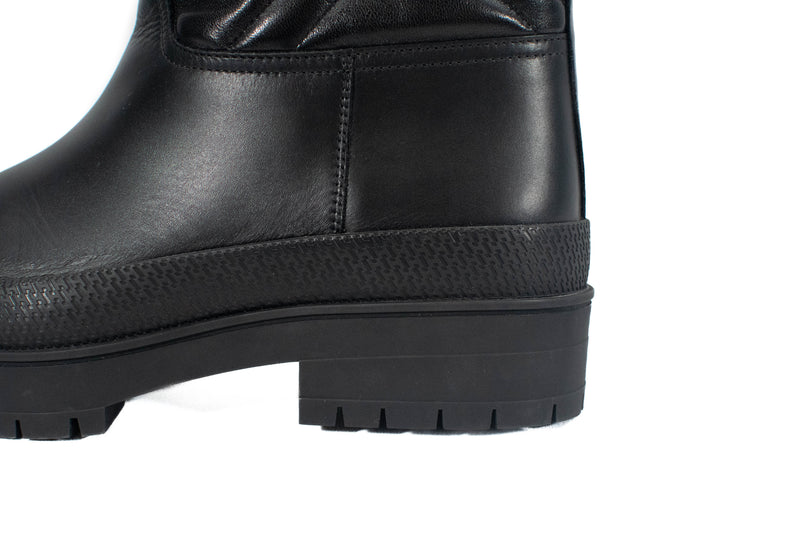 Hermes Black Goatskin Quilted Leather Fuji Black Rain Boots Size 37
