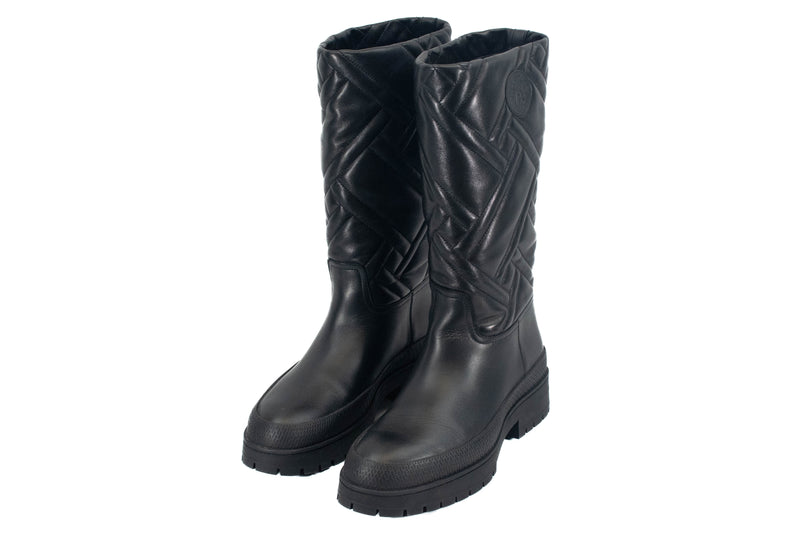 Hermes Black Goatskin Quilted Leather Fuji Black Rain Boots Size 37