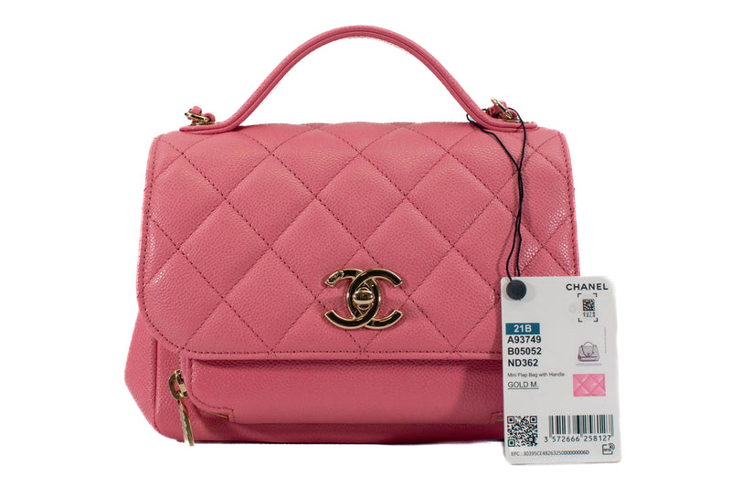 Chanel Pink Caviar Quilted Leather Small Business Affinity Flap
