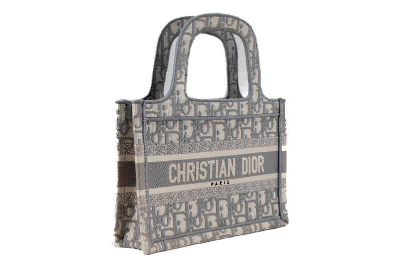 Christian Dior Grey Canvas Oblique Mini Book Tote
