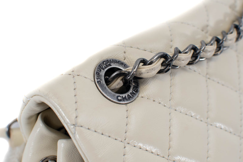 Chanel Mountain Backpack Cream Shearling with Quilted Calfskin