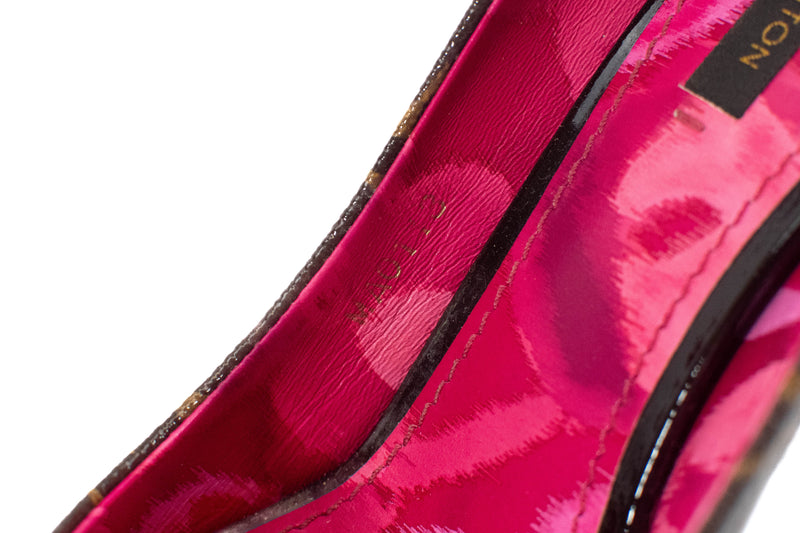 Louis Vuitton Monogram Canvas Rosemary Peep Toe Platform Pumps Size 36.5