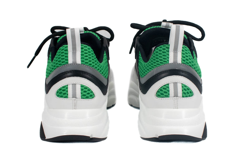 Christian Dior White/Black/Green Technical Fabric/Leather B22 Sneakers Size 40