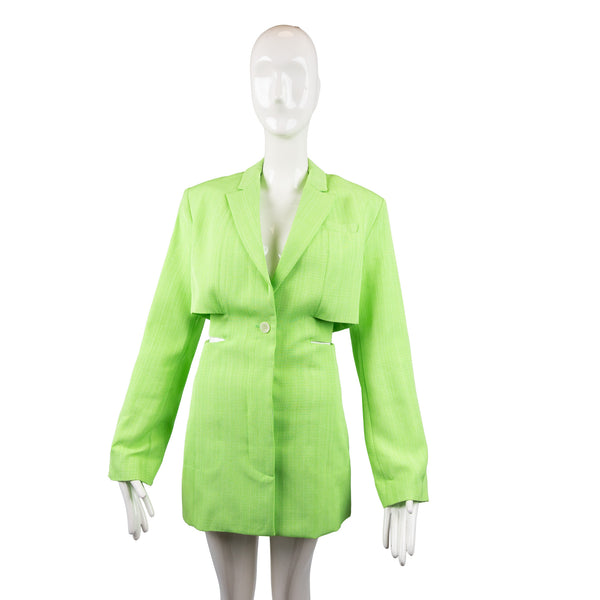 Jacquemus Green Linen Cutout Blazer Dress Size 36 On Que Style Jacquemus Green Linen Cutout Blazer Dress Size 36 On Que Style