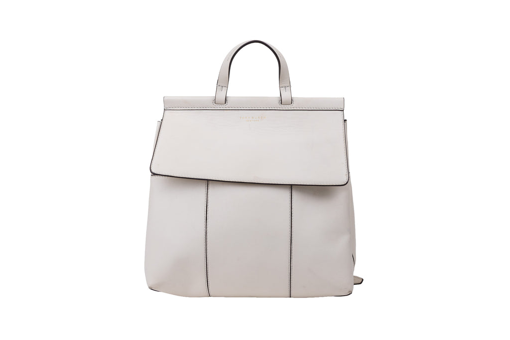 Tory Burch Cream Pebbled Leather Logo Backpack Tory Burch THEA Pebbled Leather Backpack Pink | eBay main image 3