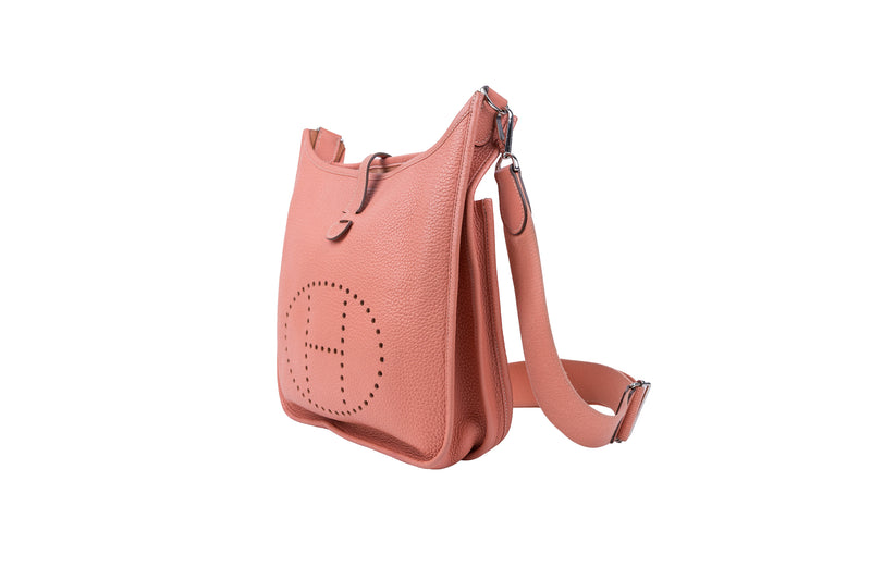 Hermès Coral Clemence Evelyne Handbag Palladium Hardware – On Que