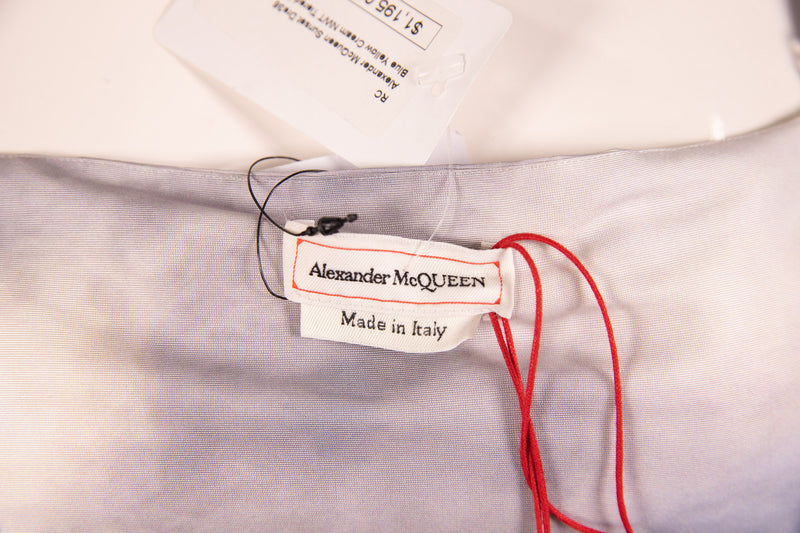 Alexander McQueen Blue Yellow Cream Sunset Tiered Dress  Size 36 (NWT)