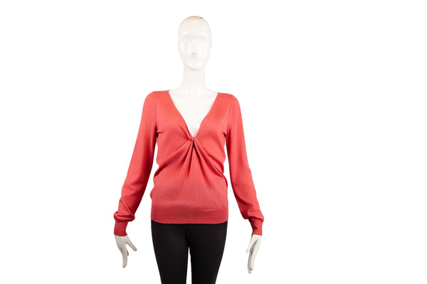 Alexander McQueen Coral Cashmere Knit Top Size 38 – On Que Style