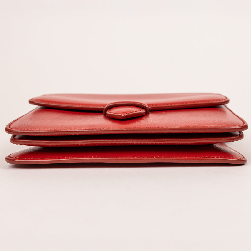 Alaia Red Flap Leather Crossbody Bag