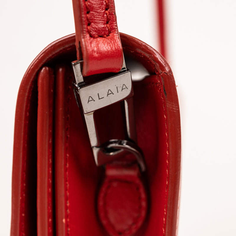 Alaia Red Flap Leather Crossbody Bag