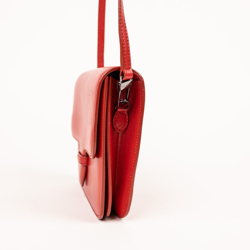 Alaia Red Flap Leather Crossbody Bag