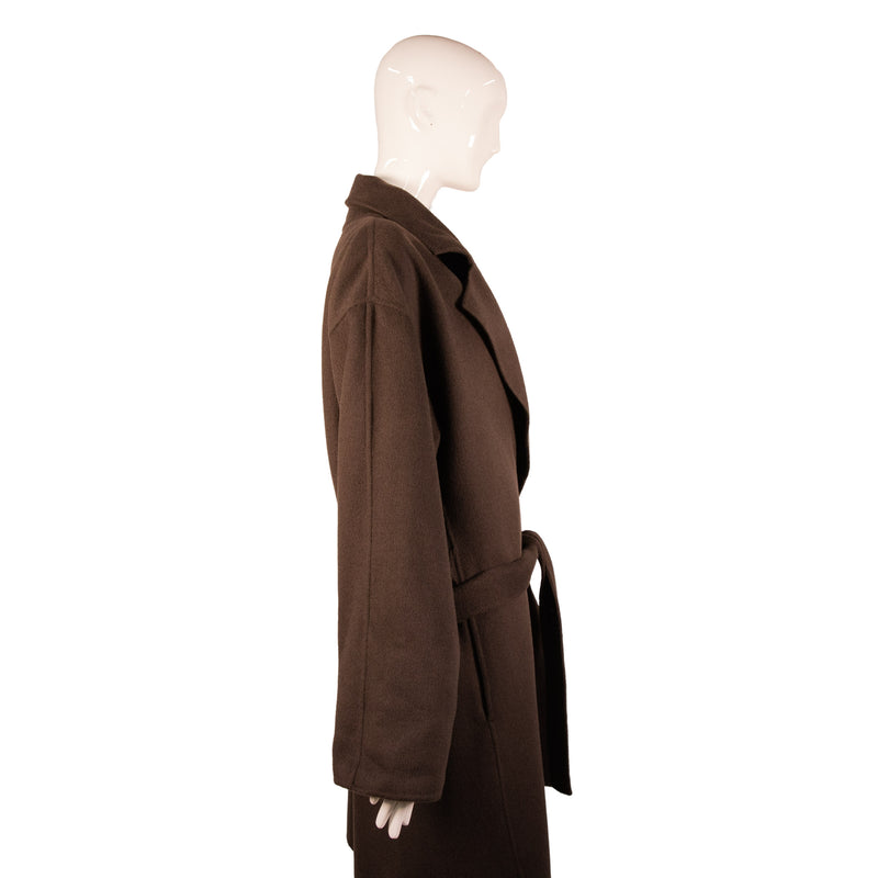 Armani Collezioni Brown Belted Flared Collar Coat Size 12