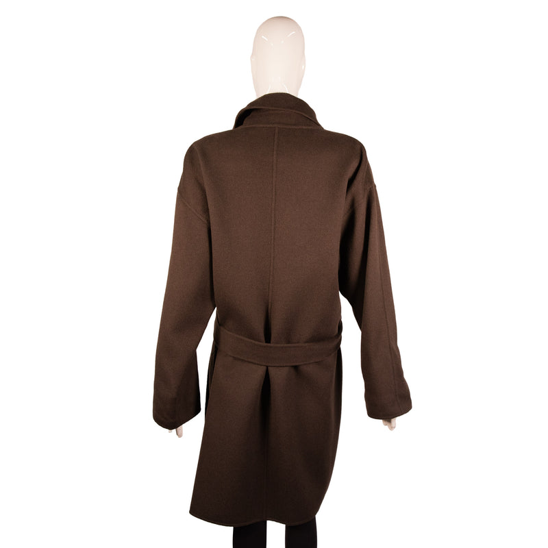 Armani Collezioni Brown Belted Flared Collar Coat Size 12