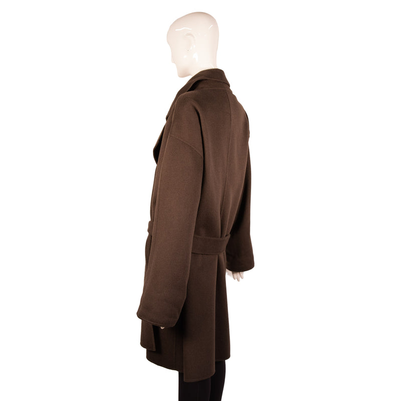 Armani Collezioni Brown Belted Flared Collar Coat Size 12