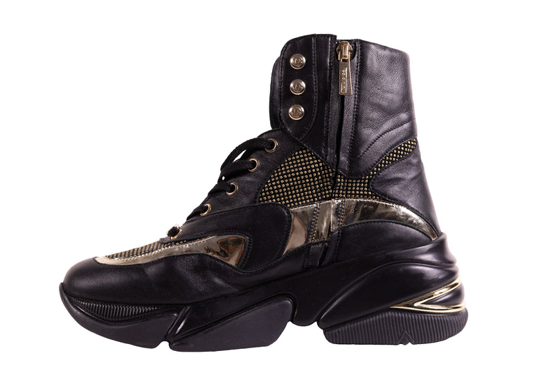 Baldinini Black Gold Boot Sneakers Size 37 – On Que Style display picture 3