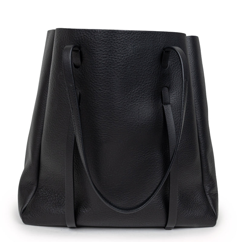 Balenciaga Black Everyday Tote Bag Leather White Logo Handbag