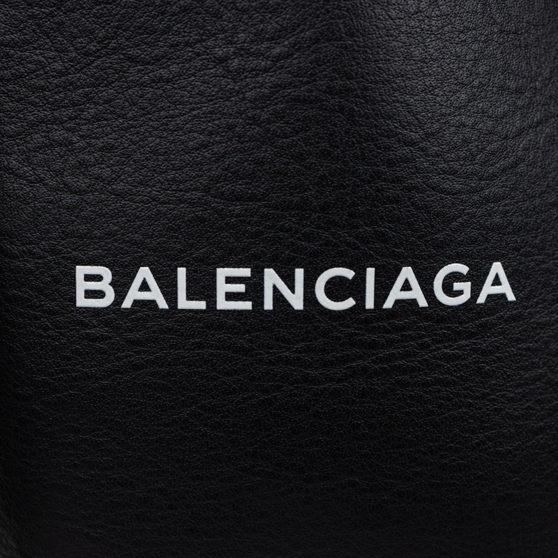 Balenciaga Black Everyday Tote Bag Leather White Logo Handbag