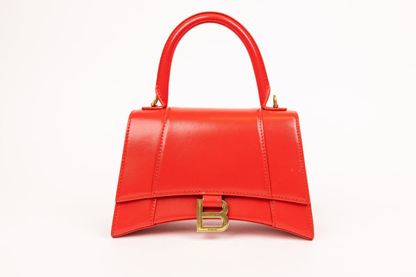 Balenciaga Red Leather Hourglass Crossbody Bag