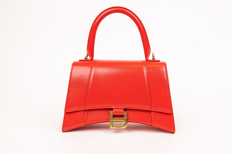 Balenciaga Red Leather Hourglass Crossbody Bag