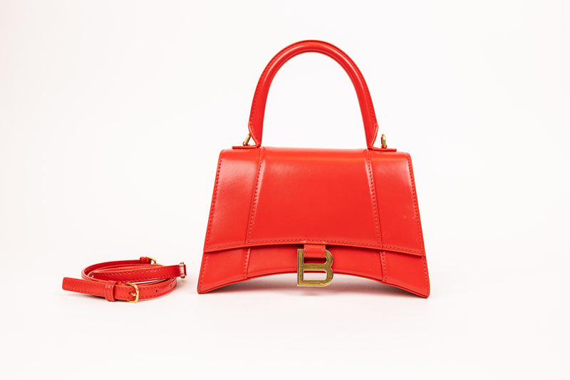 Balenciaga Red Leather Hourglass Crossbody Bag