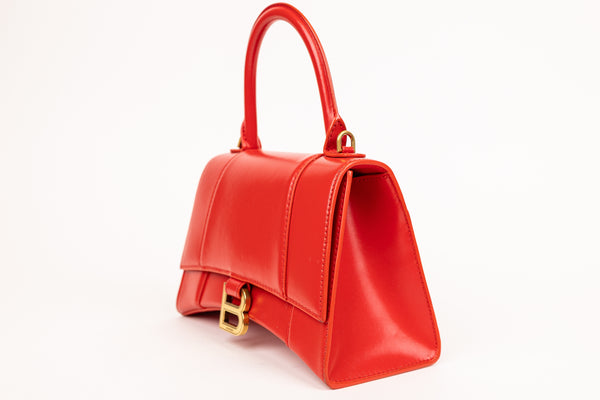 Balenciaga Red Leather Hourglass Crossbody Bag