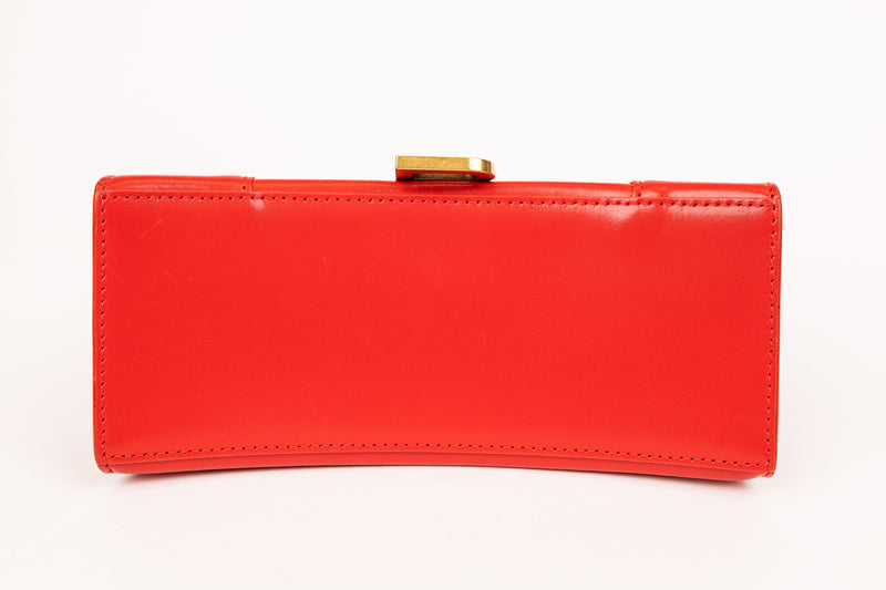 Balenciaga Red Leather Hourglass Crossbody Bag