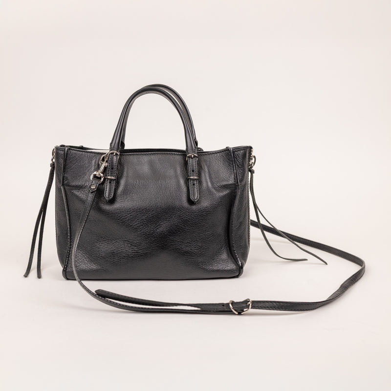 Balenciaga Black Grained Leather Papier Mini Tote