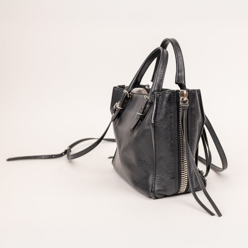 Balenciaga Black Grained Leather Papier Mini Tote
