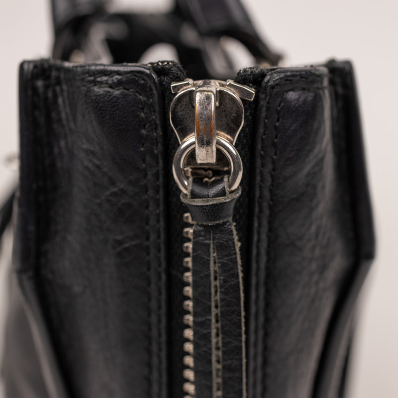 Balenciaga Black Grained Leather Papier Mini Tote