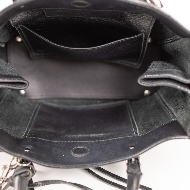 Balenciaga Black Grained Leather Papier Mini Tote