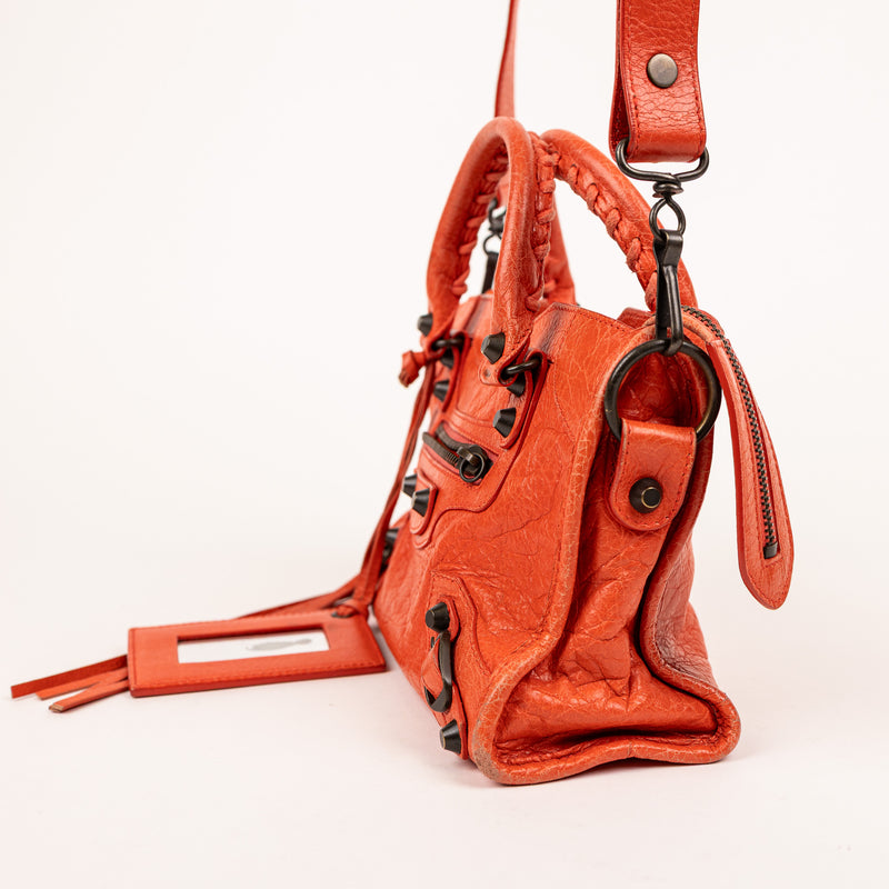 Balenciaga Orange Mini City Tote Bag