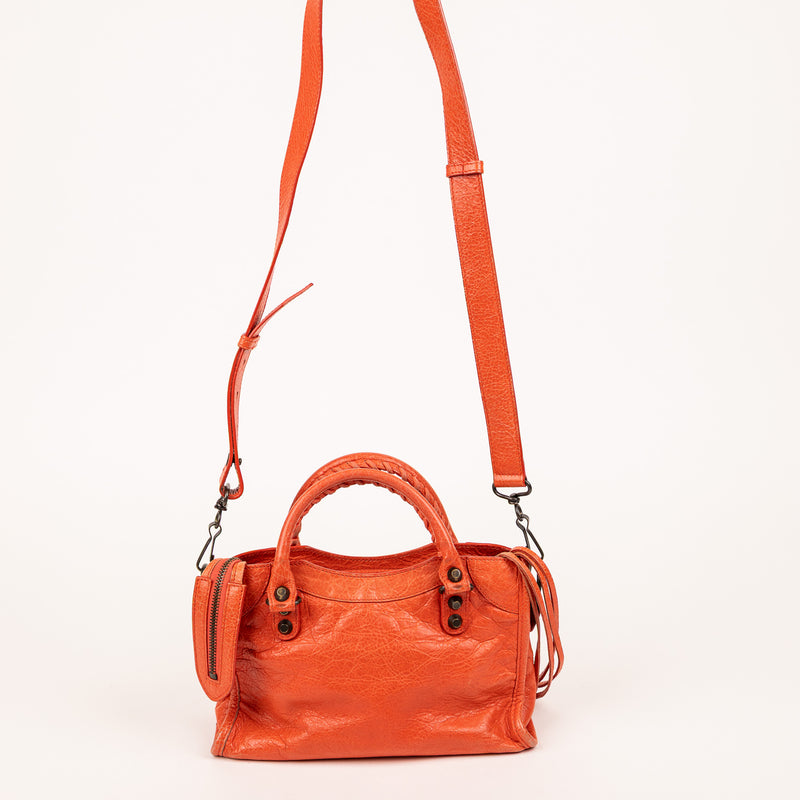 Balenciaga Orange Mini City Tote Bag
