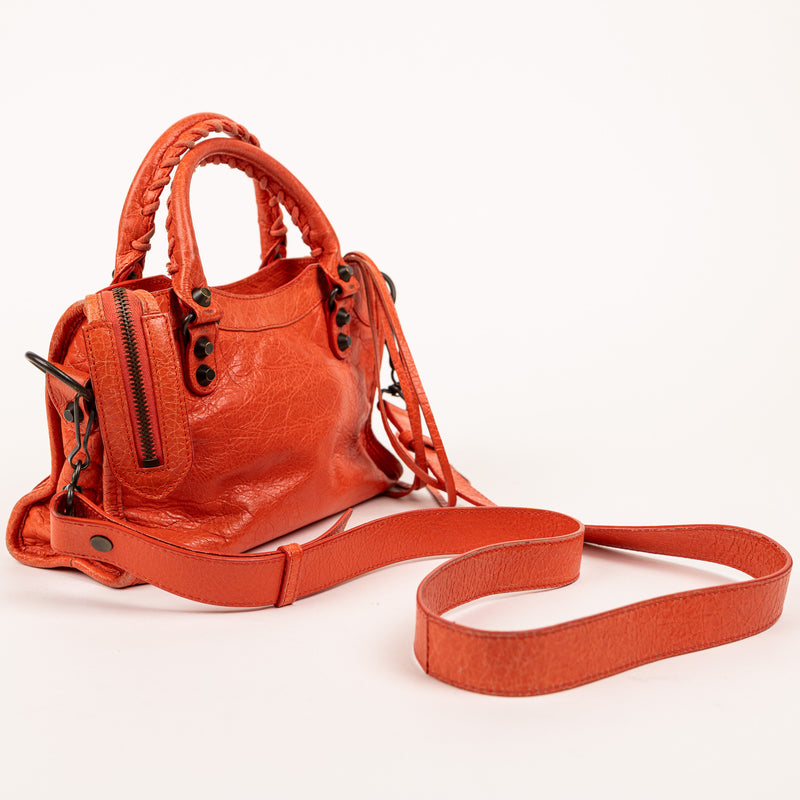 Balenciaga Orange Mini City Tote Bag