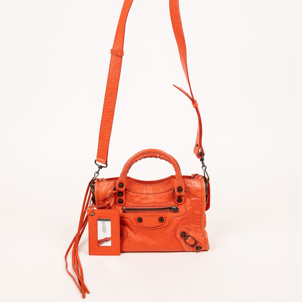 Balenciaga Orange Mini City Tote Bag