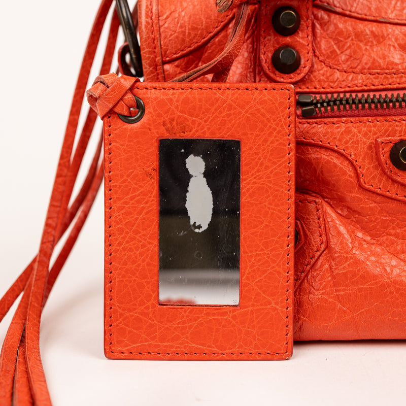 Balenciaga Orange Mini City Tote Bag